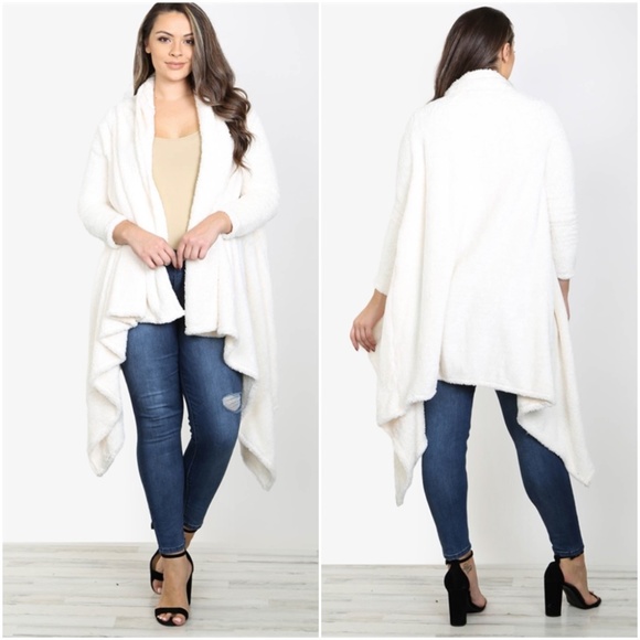 Trend Setter Diva Boutique Jackets & Blazers - White Cardigan Sweater